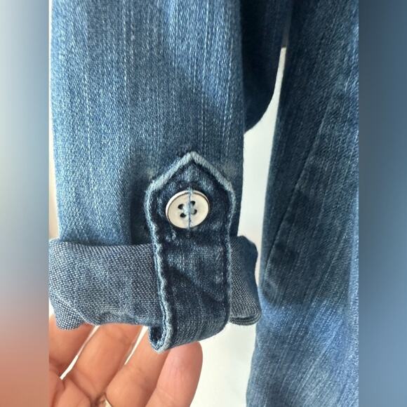 Old Navy Toddler Girl’s 3T Blue Denim Shirt Dress Button Down NWOT - Picture 2 of 9